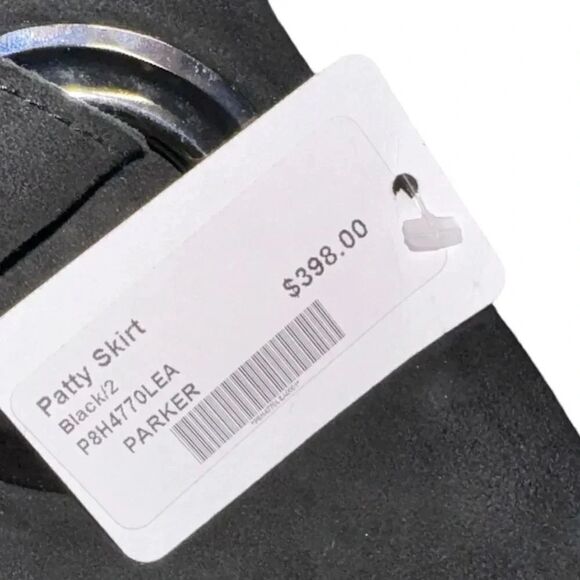 NWT women’s PARKER Patty Suede black Mini Skirt with belt SIZE 2 - Picture 7 of 8